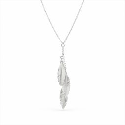 Collana in Argento 925 con tre piume pendenti finitura satinata NovaMusa